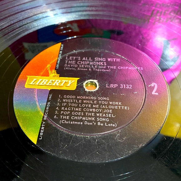 ALVIN LET’S ALL SING WITH THE CHIPMUNKS VTG 1961 VINYL RECORD LP LIBERTY RECORDS - Picture 7 of 16